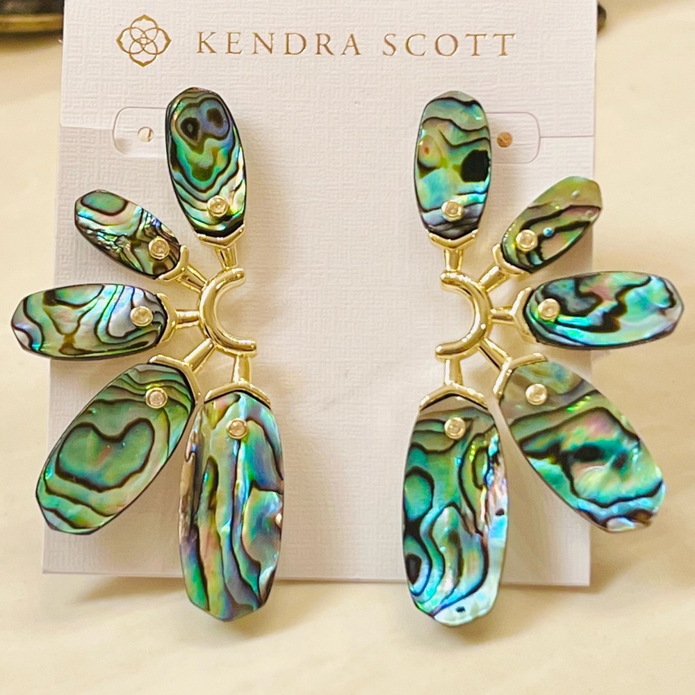 ๐บ๐HP๐๐บ NWT Kendra Scott Ashlyn Abalone Shell Statement Earrings - Picture 1 of 16